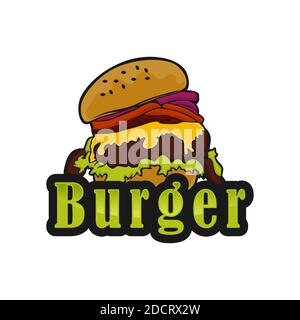 Image vectorielle graphique Burger, logo sandwich, lettering.EPS 10 Illustration de Vecteur