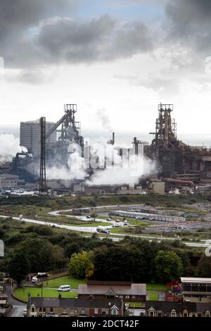 Blast fourneaux 4 et 5 aux aciéries Tata à Port Talbot, pays de Galles du Sud, Royaume-Uni Banque D'Images