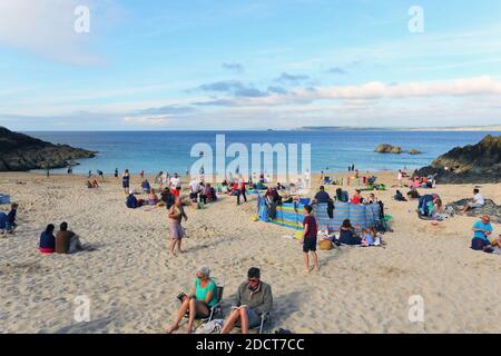 Plage de Porthgwidden à St Ives, Cornwall, Royaume-Uni Banque D'Images