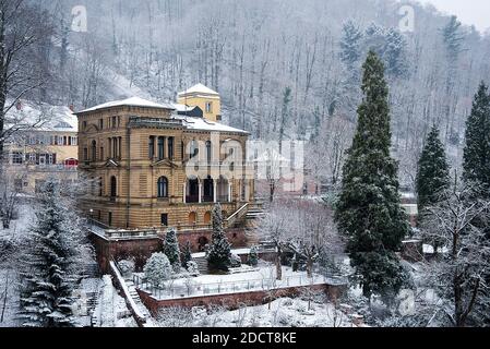 Vue aérienne de la ville de Heidelberg, État du Bade-Wurtemberg, Allemagne. Vue depuis le château de Heidelberg Banque D'Images