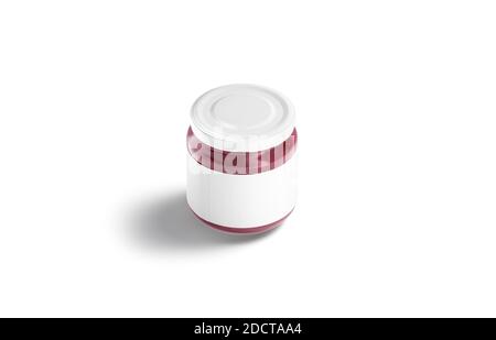Petit bol en verre vierge avec étiquette blanche et maquette de bourrage Banque D'Images