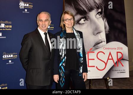 Françoise Nyssen, Alain Terzian assiste au Prix Daniel Toscan du Plantier 2018 lors du Diner des producteurs 2018 - Cesars 2018 a l'Hotel George V a Paris, France le 26 Fevrier 2018. Photo d'Alban Wyters/ABACAPRESS.COM Banque D'Images