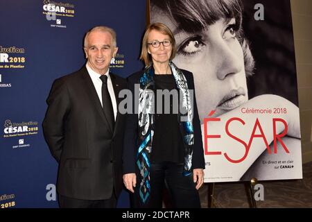 Françoise Nyssen, Alain Terzian assiste au Prix Daniel Toscan du Plantier 2018 lors du Diner des producteurs 2018 - Cesars 2018 a l'Hotel George V a Paris, France le 26 Fevrier 2018. Photo d'Alban Wyters/ABACAPRESS.COM Banque D'Images