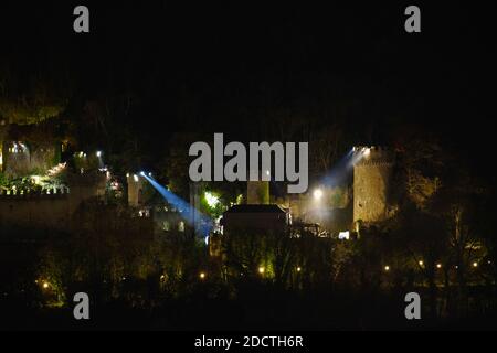 Château de Gwrych la nuit Banque D'Images