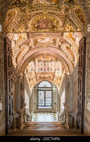 La Scala d'Oro (littéralement « l'escalier d'or ») dans le Palazzo Ducale (Palais de Doge) Banque D'Images