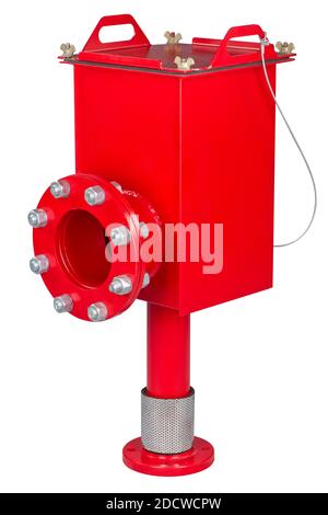 L'usine produit un grand nombre de bouches d'incendie. bouche d'incendie rouge dans l'usine. Banque D'Images