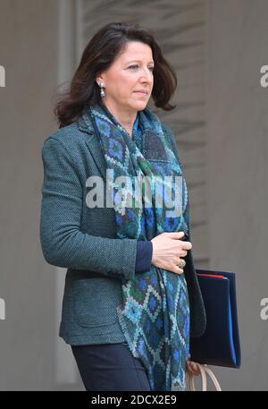 Ministre de la solidarité et de la Santé Agnes Buzyn quittant l'Elysée à la suite de la réunion hebdomadaire du cabinet, à Paris, France, le 14 février 2018. Photo de Christian Liewig/ABACAPRESS.COM Banque D'Images