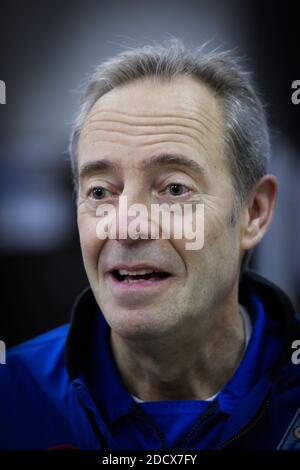 Jean-François Clervoy ancien astraunote français et actuel président de Novespace. L'astronaute Thomas Pesquet fera bientôt partie des pilotes avec des vols paraboliques à bord de l'A310 Zero-G de la société Novespace. Ces vols, effectués par l'équipe de Novespace, permettent aux scientifiques, mais aussi au grand public, de faire l'expérience de l'apesanteur. À Mérignac, France, le 16 février 2018. Photo de Thibaud Moritz/ABACAPRESS.COM Banque D'Images