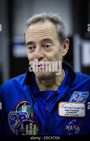 Jean-François Clervoy ancien astraunote français et actuel président de Novespace. L'astronaute Thomas Pesquet fera bientôt partie des pilotes avec des vols paraboliques à bord de l'A310 Zero-G de la société Novespace. Ces vols, effectués par l'équipe de Novespace, permettent aux scientifiques, mais aussi au grand public, de faire l'expérience de l'apesanteur. À Mérignac, France, le 16 février 2018. Photo de Thibaud Moritz/ABACAPRESS.COM Banque D'Images