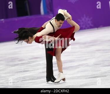 Anna Cappellini et Luca Lanotte (ITA) se produisent à l'épreuve de danse libre de patinage artistique pendant les Jeux Olympiques d'hiver de Pyeongchang 2018 à Gangneung Ice Arena. PyeongChang, Corée du Sud, 20 février 2018. Photo de Giuliano Bevilacqua/ABACAPRESS.COM Banque D'Images