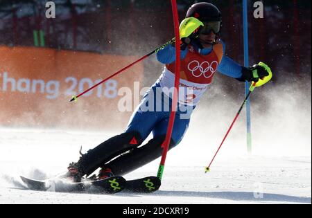 Stefano GROSS de l'Italie pendant le slalom masculin aux Jeux olympiques d'hiver de 2018 à Pyeongchang, Corée du Sud, 22 février 2018. Photo de Guiliano Bevilacqua/ABACAPRESS.COM Banque D'Images