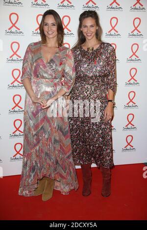 Julia Vignali et Ophelie Meunier posant à un photocall pour la fête de lancement de la Sidaction 2018 qui s'est tenue au Musée du quai Branly à Paris, France le 05 mars 2018. Photo de Jerome Domine/ABACAPRESS.COM Banque D'Images