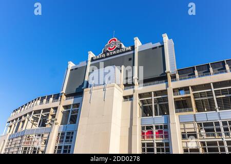 COLUMBUS, OH, États-Unis - 7 NOVEMBRE : Ohio Stadium (« The Shoe ») le 7 novembre 2020 à l'université d'État de l'Ohio à Columbus, Ohio. Banque D'Images