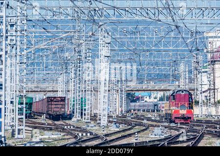 Vue de jour de la gare d'Adler. Sotchi. Russie. Banque D'Images