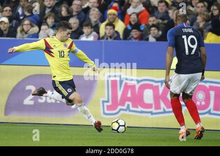 James Rodriguez de Colombie pendant la France v Colombie match de football amical au stade de France à Saint-Denis, banlieue de Paris, France, le 23 mars 2018. La Colombie a gagné 3-2. Photo de Henri Szwarc/ABACAPRESS.COM Banque D'Images