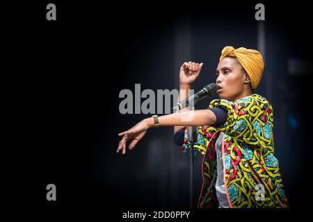 Photo de dossier d'Imany en concert au Paleo Festival à Nyon, Suisse, le 23 juillet 2017. Photo de Loona/ABACAPRESS.COM Banque D'Images