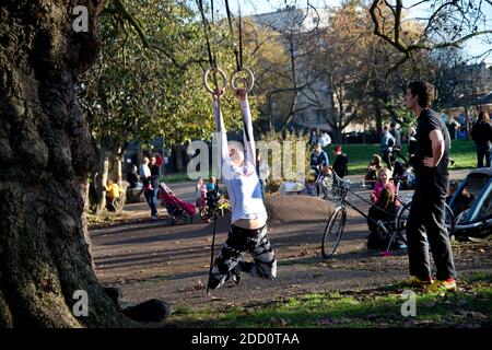 Hackney,Londres novembre 2020 pendant la pandémie de Covid-19 (coronavirus). Champs de Londres. Exercice Banque D'Images