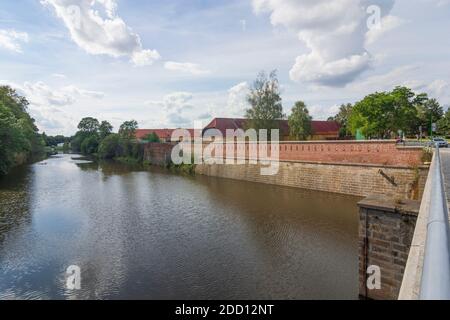 Jaromer (Jermer) : Forteresse de Josefov (Pevnost Josefov, Josefstadt ou Josephstadt), rivière de la Labe (Elbe) à Kralovehradecky, région de Hradec Kralove, König Banque D'Images