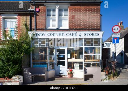 Boutique victorienne Windy Corner Cafe Stores Whitstable Kent England Banque D'Images