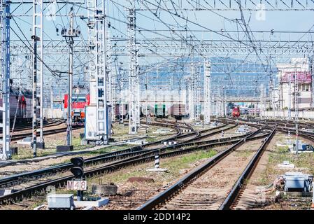 Vue de jour de la gare d'Adler. Sotchi. Russie. Banque D'Images