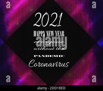 BONNE ANNÉE 2021. Tout le monde, sans le coronavirus pandémique, illustration 3D Banque D'Images