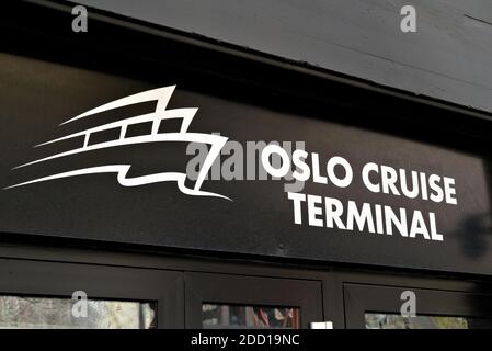 Oslo, Norvège - 29 août 2020 : terminal de croisière d'Oslo, point d'entrée pour les bateaux de croisière en Norvège. Banque D'Images
