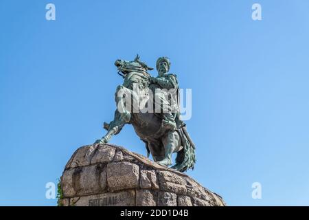 Bohdan Khmelnytsky Monument à Kiev dédié au Hetman de Zaporizhian Host Bohdan Khmelnytsky construit en 1888 Banque D'Images