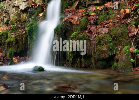 Une petite cascade à l'automne à jena allemagne europe Banque D'Images