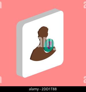 Icône de vecteur simple utilisateur de sécurité. Modèle de conception de symbole d'illustration pour élément d'interface utilisateur Web mobile. Pictogramme isométrique de couleur parfaite sur carré blanc 3d. Illustration de Vecteur