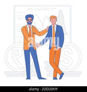 Deux jeunes hommes shaking hands Illustration de Vecteur