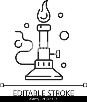 Icône linéaire du brûleur Bunsen Illustration de Vecteur