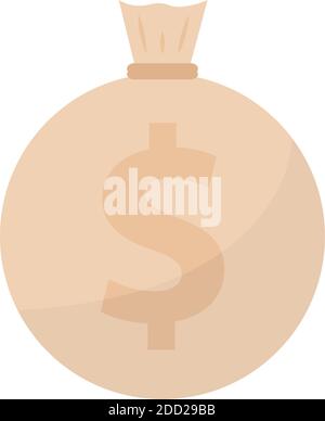 Sac d'argent isolé sur fond blanc icône financière - Vector Illustration de Vecteur