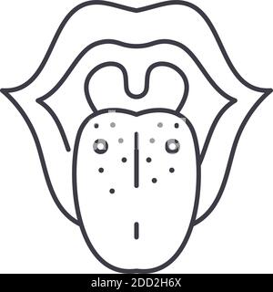 Icône de languette blanche, illustration isolée linéaire, vecteur de ligne mince, signe de conception Web, symbole de concept de contour avec contour modifiable sur fond blanc. Illustration de Vecteur