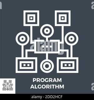 Icône Program Algorithm Line Illustration de Vecteur