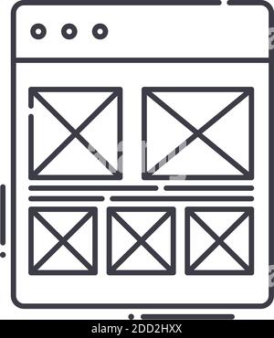 Icône de site Web, illustration isolée linéaire, vecteur de ligne mince, signe de conception Web, symbole de concept de contour avec contour modifiable sur fond blanc. Illustration de Vecteur