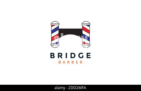 logo barber bridge icône vector illustration design Illustration de Vecteur