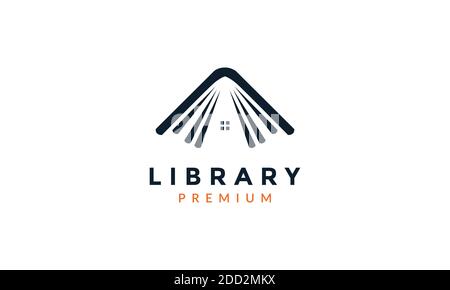 bibliothèque de livres avec maison toit moderne logo icône vecteur conception de l'illustration Illustration de Vecteur
