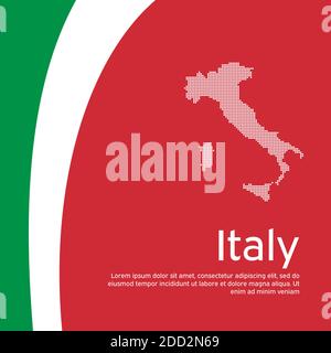 Carte abstraite de mosaïque de drapeau d'italie. Arrière-plan créatif dans les couleurs du drapeau italien pour le motif de carte de vacances. Affiche nationale. Etat italien patriote Cove Illustration de Vecteur