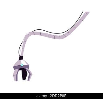 Bras métallique pour la manipulation, partie d'un robot ou d'une machine industrielle, illustration de vecteur de dessin animé Illustration de Vecteur