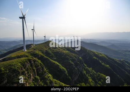 Chine datang henan montagne parcs éoliens ouest Banque D'Images