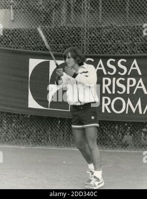 Joueur de tennis italien Raoul Pietrangeli, années 1980 Banque D'Images