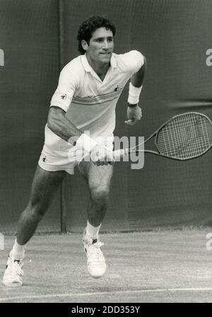 Joueur américain de tennis Brad Gilbert, Wimbledon, Royaume-Uni 1986 Banque D'Images