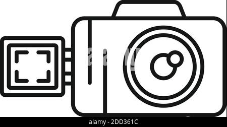 Icône de caméra d'enregistrement d'écran, style de contour Illustration de Vecteur