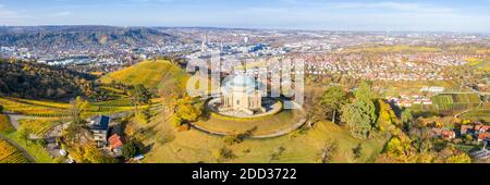 Stuttgart Grabkapelle tombe chapelle Württemberg Rotenberg vignoble vue aérienne photo Voyage en Allemagne vin Banque D'Images