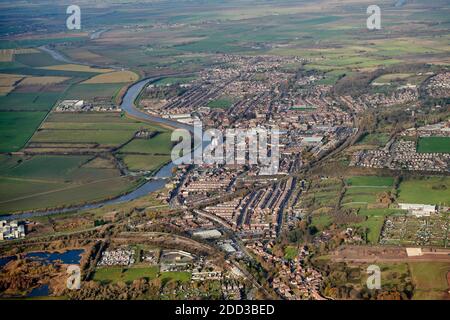 Ville rurale de Gainsborough, sur la rivière Trent, au nord de l'Angleterre, au Royaume-Uni Banque D'Images