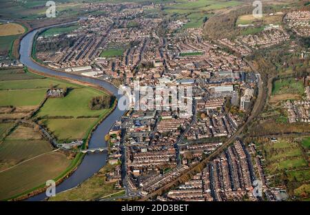 Ville rurale de Gainsborough, sur la rivière Trent, au nord de l'Angleterre, au Royaume-Uni Banque D'Images