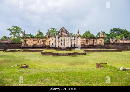 Mueang Tam Stone Sanctuary c'est un château construit dans l'ancienne période khmère à Buriram, Thaïlande. Banque D'Images