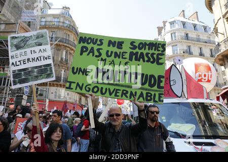 'La France Insoumismon' célèbre la première année de la présidence Macron à la place de l'Opéra, Paris, France, le 5 mai 2018. Photo de Henri Szwarc/ABACAPRESS.COM Banque D'Images