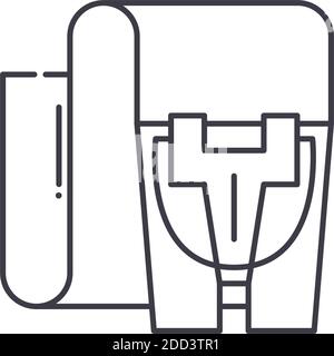 Icône d'attache, illustration isolée linéaire, vecteur de ligne mince, signe de conception Web, symbole de concept de contour avec contour modifiable sur fond blanc. Illustration de Vecteur