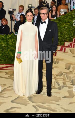 Colin Firth et Livia Giuggioli assistant à l'Institut de Costume profitent au Metropolitan Museum of Art pour célébrer l'ouverture des corps célestes : la mode et l'imagination catholique. The Metropolitan Museum of Art, New York, New York, 7 mai 2018. Photo de Lionel Hahn/ABACAPRESS.COM Banque D'Images